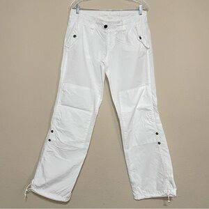 Y2K Women’s American Eagle Outfitters‎ Low Rise White Cargo Parachute Pant Sz 10
